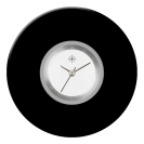 Deja vu Uhr, Schmuckscheiben, Acryl (Kombischeiben einfarbig), schwarz-grau-silber, K 4 e