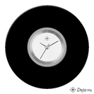Deja vu Uhr, Schmuckscheiben, Acryl einfarbig, schwarz-grau-silber, K 500 e