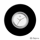Deja vu Uhr, Schmuckscheiben, Acryl (Kombischeiben einfarbig), schwarz-grau-silber, K 500 u