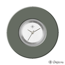 Deja vu Uhr, Schmuckscheiben, Acryl einfarbig, schwarz-grau-silber, K 503 u