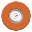 Deja vu Uhr, Schmuckscheiben, Acryl einfarbig, rot-orange, K 512 e