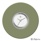 Deja vu Uhr, Schmuckscheiben, Acryl einfarbig, gr�n-gelb, K 518 e