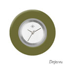 Deja vu Uhr, Schmuckscheiben, Acryl einfarbig, gr�n-gelb, K 518m