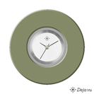 Deja vu Uhr, Schmuckscheiben, Acryl einfarbig, gr�n-gelb, K 518 u
