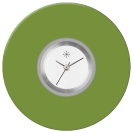 Deja vu Uhr, Schmuckscheiben, Acryl einfarbig, grün-gelb, K 51 a  Deja vu Uhr, Schmuckscheiben, Acryl einfarbig, grün-gelb, K 51 a