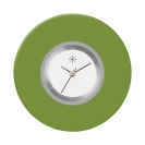 Deja vu Uhr, Schmuckscheiben, Acryl einfarbig, gr�n-gelb, K 51 u