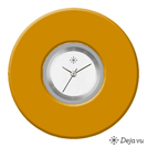 Deja vu Uhr, Schmuckscheiben, Acryl einfarbig, gr�n-gelb, K 520 u