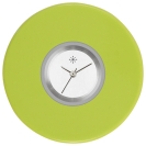 Deja vu Uhr, Schmuckscheiben, Acryl einfarbig, gr�n-gelb, K 545