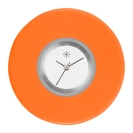 Deja vu Uhr, Schmuckscheiben, Acryl einfarbig, rot-orange, K 554