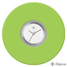 Deja vu Uhr, Schmuckscheiben, Acryl einfarbig, gr�n-gelb, K 56 a