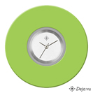 Deja vu Uhr, Schmuckscheiben, Acryl einfarbig, gr�n-gelb, K 56 e