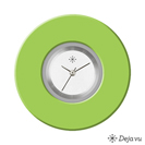 Deja vu Uhr, Schmuckscheiben, Acryl einfarbig, gr�n-gelb, K 56 u