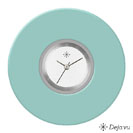 Deja vu Uhr, Schmuckscheiben, Acryl einfarbig, blau-t�rkis, K 58 e
