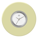 Deja vu Uhr, Schmuckscheiben, Acryl einfarbig, gr�n-gelb, K 62-1 e
