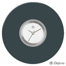 Deja vu Uhr, Schmuckscheiben, Acryl einfarbig, schwarz-grau-silber, K 68 a