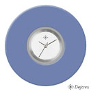 Deja vu Uhr, Schmuckscheiben, Acryl einfarbig, blau-t�rkis, K 86-1 e