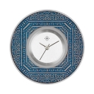 Deja vu Uhr, Schmuckscheiben, Print-Design, blau-t�rkis, Kd 25