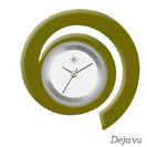 Deja vu watch, jewelry discs, acrylic, green-yellow, KF 4