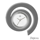 Deja vu Uhr, Schmuckscheiben, Acryl einfarbig, schwarz-grau-silber, KF 5