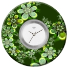 Deja vu watch, jewelry discs, Print-Design, green-yellow, L 115-2