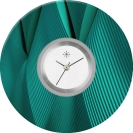 Deja vu Uhr, Schmuckscheiben, Print-Design, blau-t�rkis, L 129-3