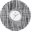 Deja vu watch, jewelry discs, Print-Design, black-grey-white, L 134-2