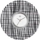 Deja vu Uhr, Schmuckscheiben, Print-Design, schwarz-grau-wei�, L 134-2