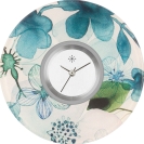 Deja vu Uhr, Schmuckscheiben, Print-Design, blau-t�rkis, L 142-1