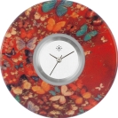 Deja vu watch, jewelry discs, Print-Design, red-orange, L 156-2
