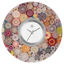 Deja vu Uhr, Schmuckscheiben, Print-Design, bunt, L 156-3