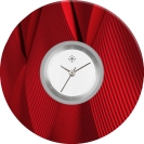 Deja vu watch, jewelry discs, Print-Design, red-orange, L 157-1
