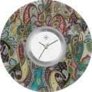 Deja vu Uhr, Schmuckscheiben, Print-Design, gr�n-gelb, L 165-2