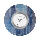 Deja vu Uhr, Schmuckscheiben, Print-Design, blau-t�rkis, L 167-1