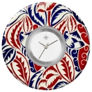 Deja vu watch, jewelry discs, Print-Design, red-orange, L 169-1