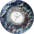 Deja vu Uhr, Schmuckscheiben, Print-Design, blau-t�rkis, L 171-2