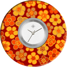 Deja vu watch, jewelry discs, Print-Design, red-orange, L 194-1