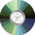 Deja vu Uhr, Schmuckscheiben, Print-Design, blau-trkis, L 199-1