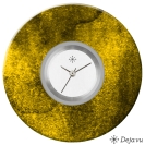 Deja vu Uhr, Schmuckscheiben, Print-Design, gr�n-gelb, L 20-3