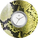 Deja vu Uhr, Schmuckscheiben, Print-Design, gr�n-gelb, L 239-2