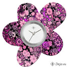 Deja vu watch, jewelry discs, Print-Design, purple-pink, L 239-4