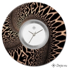 Deja vu Uhr, Schmuckscheiben, Print-Design, braun-gold, L 23-2  Deja vu Uhr, Schmuckscheiben, Print-Design, braun-gold, L 23-2