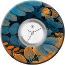 Deja vu Uhr, Schmuckscheiben, Print-Design, blau-trkis, L 245-1