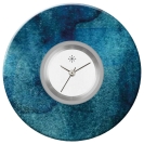 Deja vu Uhr, Schmuckscheiben, Print-Design, blau-t�rkis, L 251-1