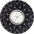 Deja vu watch, jewelry discs, Print-Design, black-grey-white, L 252-2