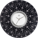 Deja vu Uhr, Schmuckscheiben, Print-Design, schwarz-grau-wei�, L 252-2