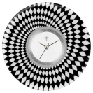 Deja vu watch, jewelry discs, Print-Design, black-grey-white, L 256-2