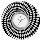 Deja vu Uhr, Schmuckscheiben, Print-Design, schwarz-grau-wei�, L 256-2