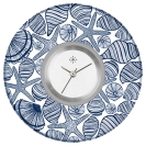 Deja vu Uhr, Schmuckscheiben, Print-Design, blau-trkis, L 266-1
