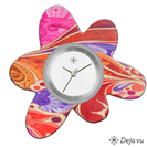 Deja vu watch, jewelry discs, Print-Design, purple-pink, L 266-2