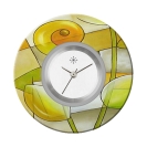 Deja vu watch, jewelry discs, Print-Design, green-yellow, L 271-1